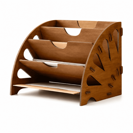 Smart Hub Gear Wooden Desk Organizer 15.2 in