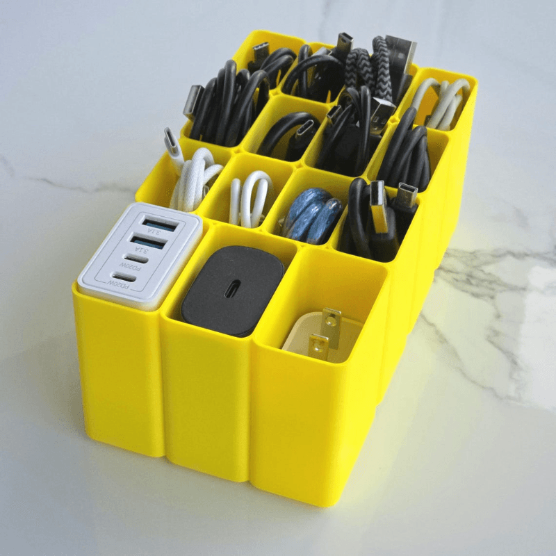 Smart Hub Gear Desktop Cable Organizer Box 15 Compartments