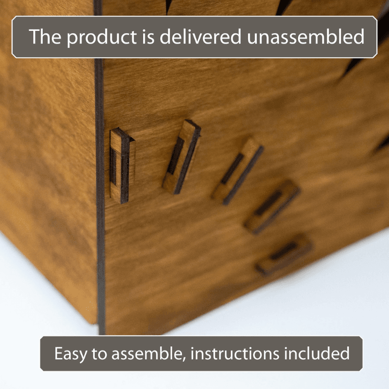 Smart Hub Gear Wooden Desk Organizer 15.2 in