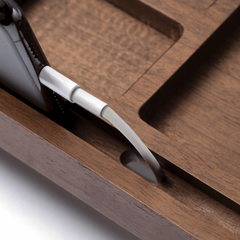 SmartHub Gear Walnut Wood Desk Organizer