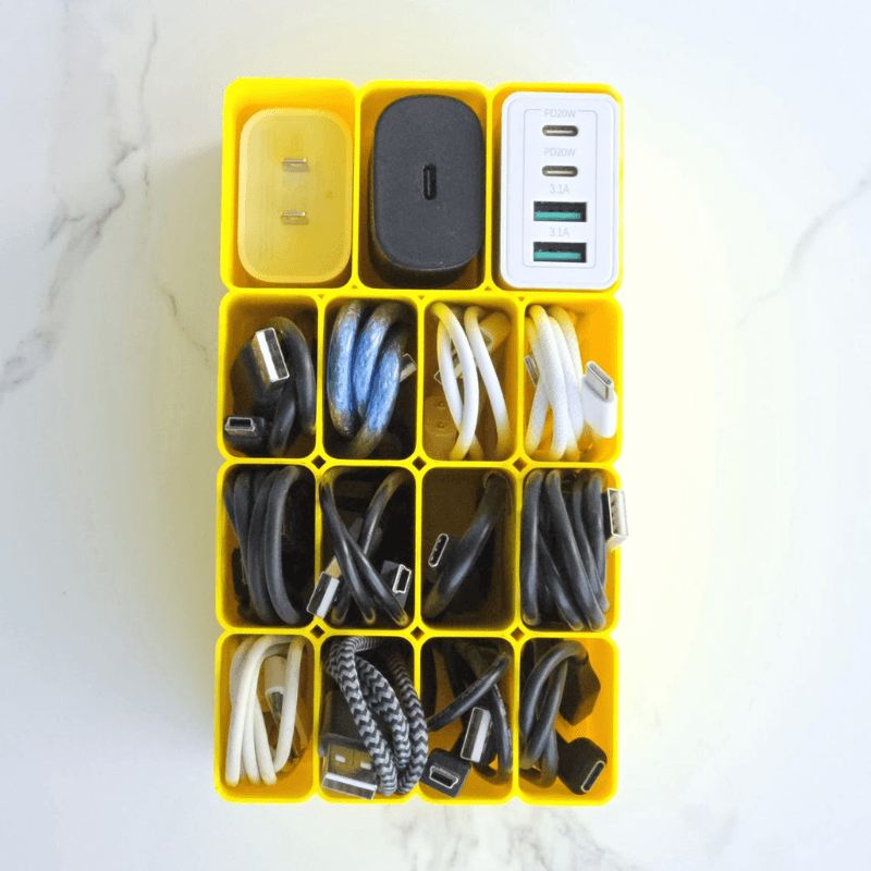 Smart Hub Gear Desktop Cable Organizer Box 15 Compartments