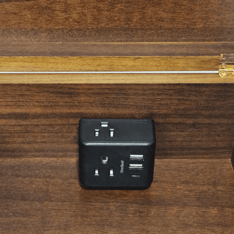 Smart Hub Gear Acacia Wood Locking Charging Station