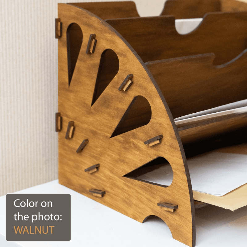 Smart Hub Gear Wooden Desk Organizer 15.2 in