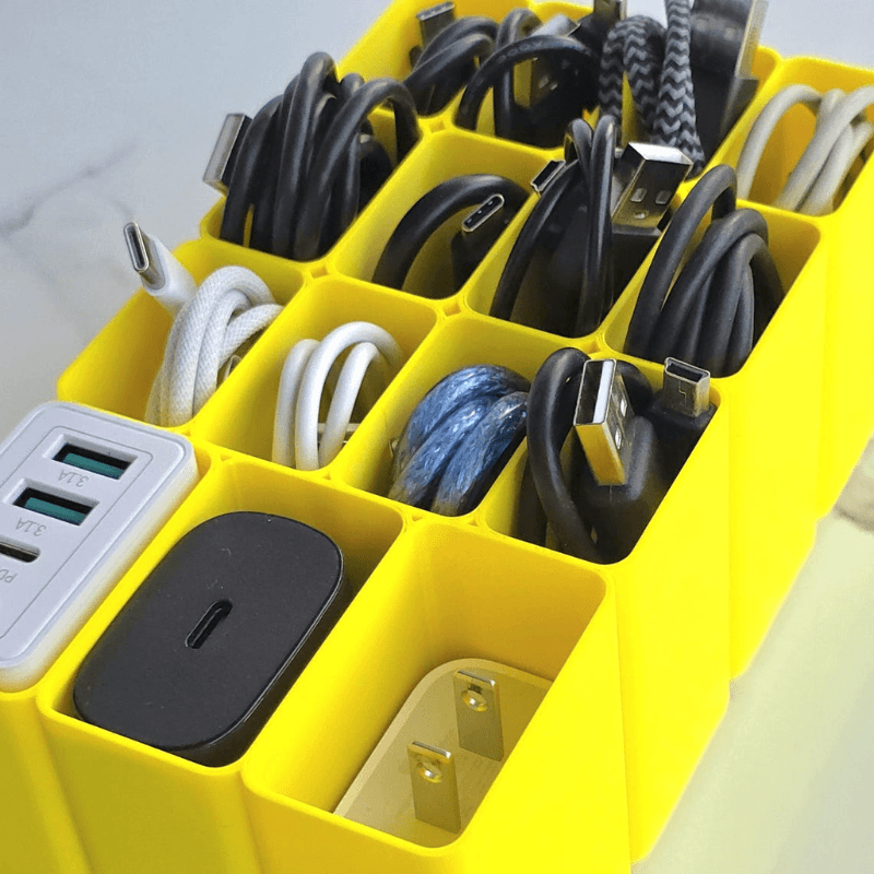Smart Hub Gear Desktop Cable Organizer Box 15 Compartments