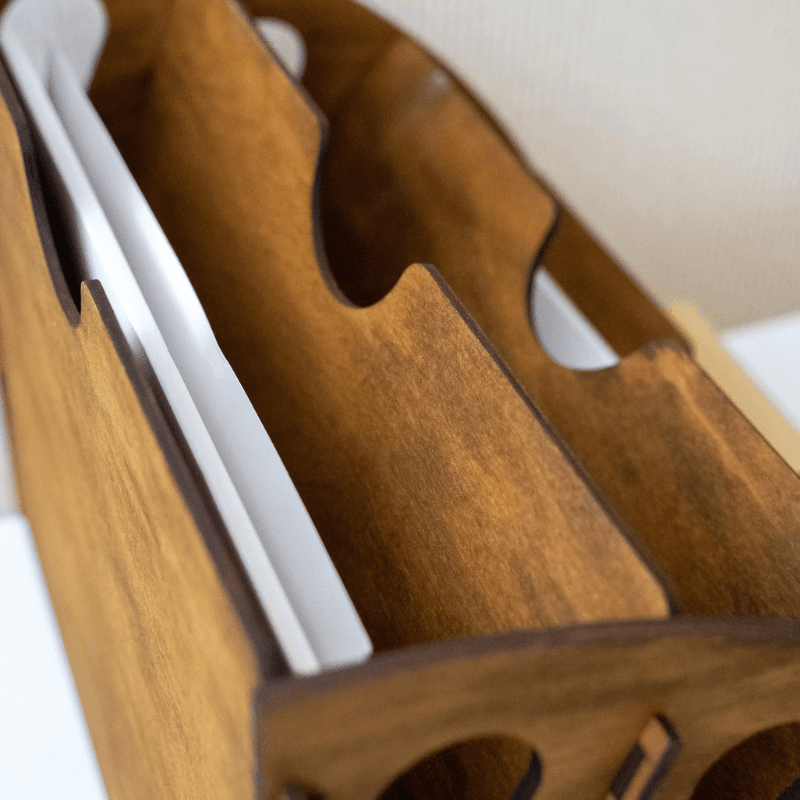 Smart Hub Gear Wooden Desk Organizer 15.2 in