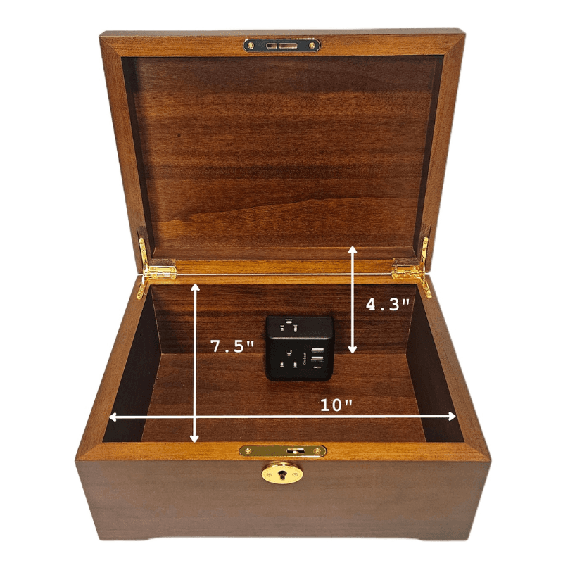 Smart Hub Gear Acacia Wood Locking Charging Station