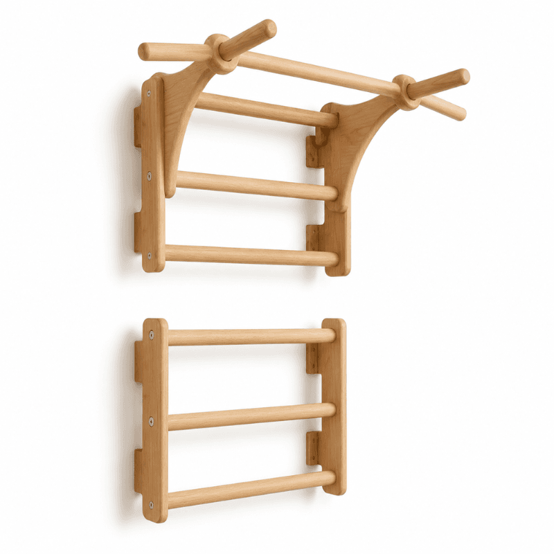 SmartHub Gear Wall-Mounted Dip and Pull-Up Station Solid Wood 330 lbs